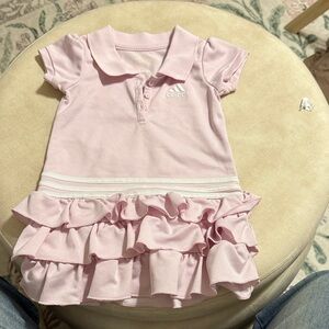 Adidas Light Pink Ruffle Polo Shirt for Kids